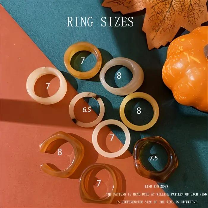 Bague multicolore en résine de style rétro bohème