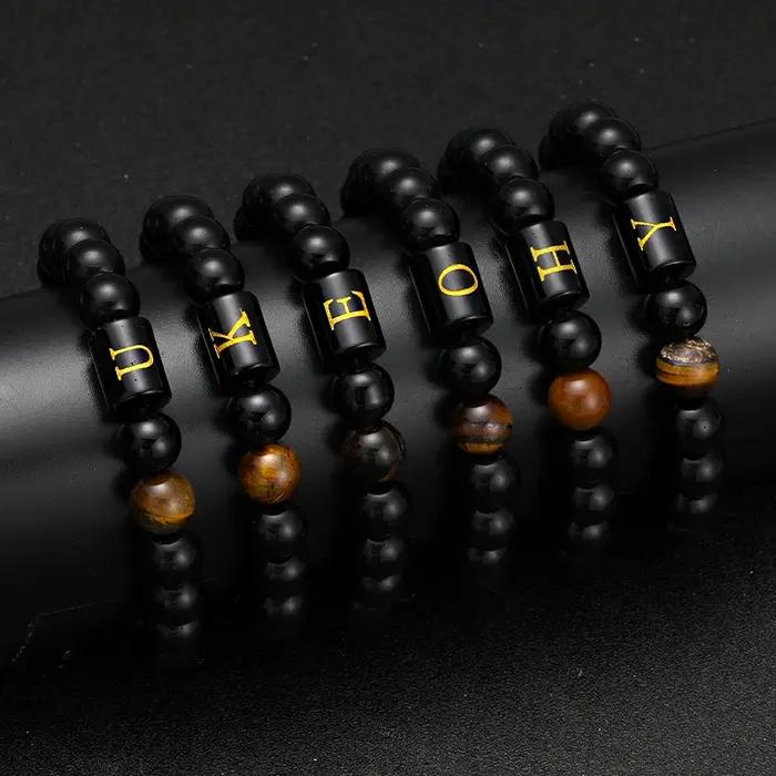 Bracelets avec initiales de 10mm pour hommes et femmes