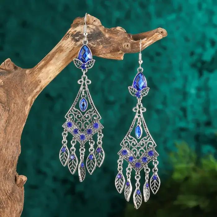 Boucles d'Oreilles Goutte d'Eau Bleu Royal
