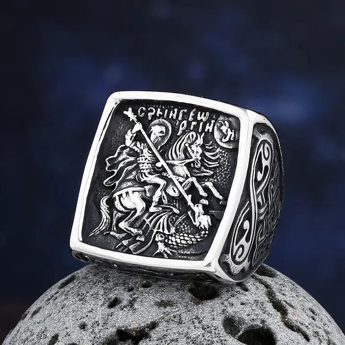 Bague de chevalier spéciale Vintage en acier inoxydable 316L, à la mode, bon détail, bijoux fantaisie chics, livraison gratuite pour hommes, nouvelle collection 2024