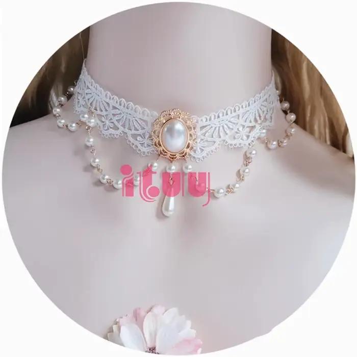 Collier Lolita Vintage gothique Style Rococo dentelle nœud papillon princesse mariage costumes occasions spéciales