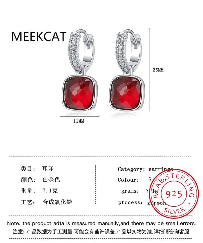 Boucles d'oreilles en argent regardé 925 avec cristal occidental