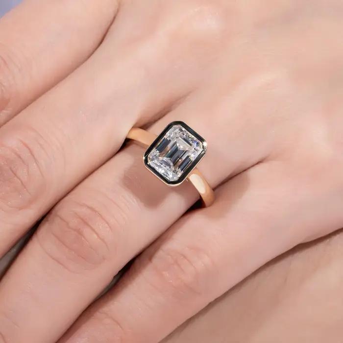 AnuJewel-Bague de fiançailles en argent regardé 925 pour femme, émeraude taillée, document D Moissanite jaune, vente en gros de bijoux, 3ct