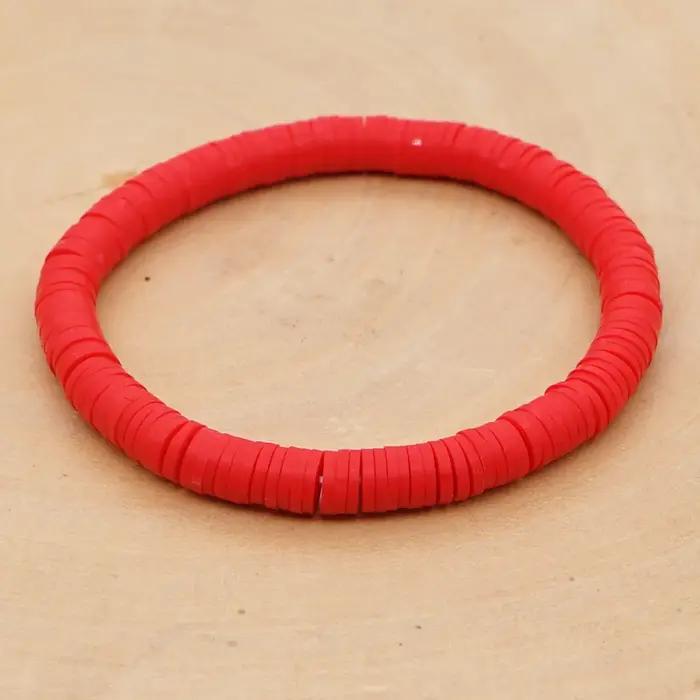 Go2Boho-Bracelet en Argile Polymère et Vinyle Heishi Africain, Perle de Disque de 6mm, Bijoux Bohème