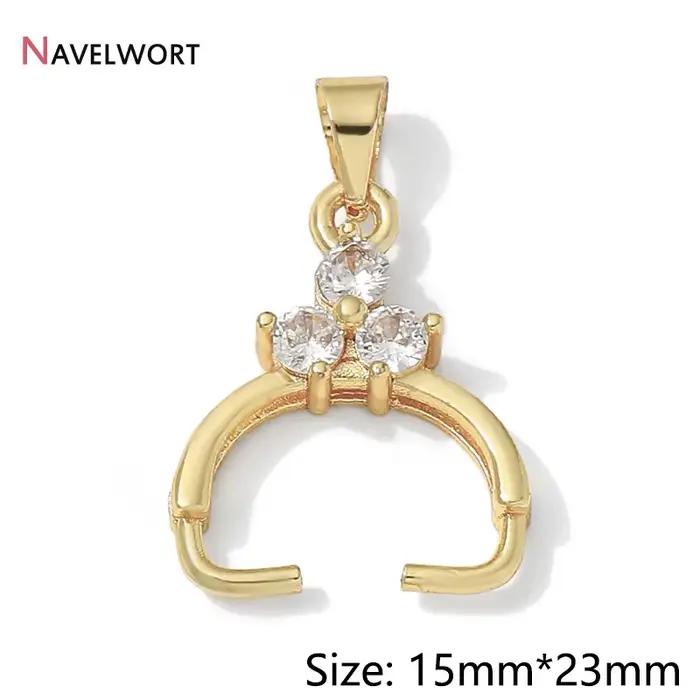 3/6/9 pièces, pendentifs en laiton plaqué or 14K avec zircon, attaches pour bijoux, pour la fabricat