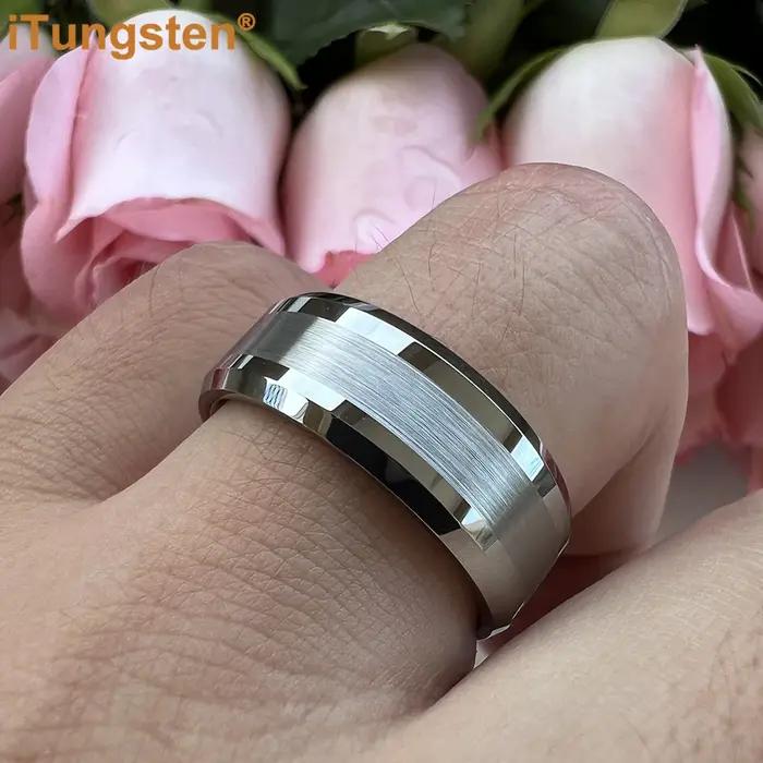 ITungsten-Bague en Carbure de Tungstène pour Homme et Femme