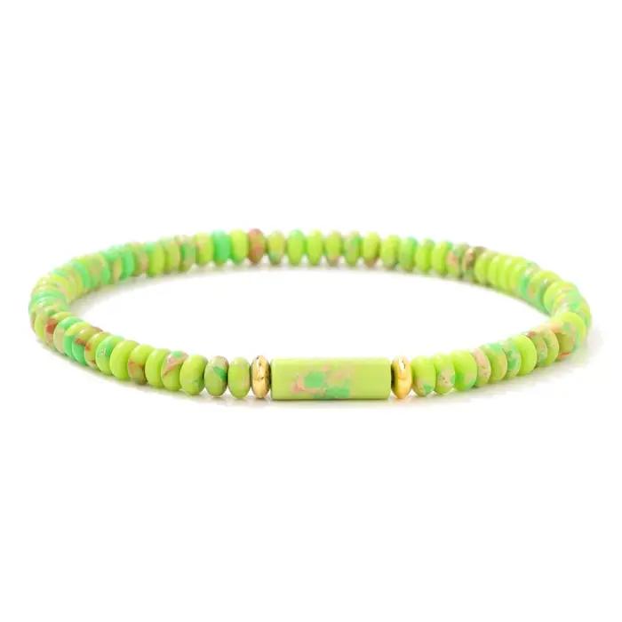 Bracelets à breloques de sédiments marins pour femmes et hommes, pierre naturelle, turquoise, jaspe