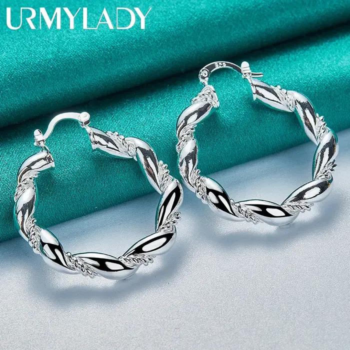 Boucles d'oreilles géométriques en argent sterling 925 pour femmes, style classique, mariage, fiançailles, cadeau d'anniversaire, bijoux élégants et durables