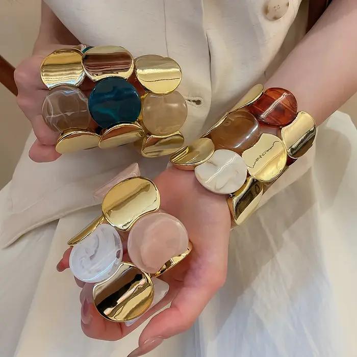 Bracelets ronds en corde élastique épissée pour femmes, mode européenne et américaine, simple et élégant, idéal pour toutes les occasions et à offrir pour femmes