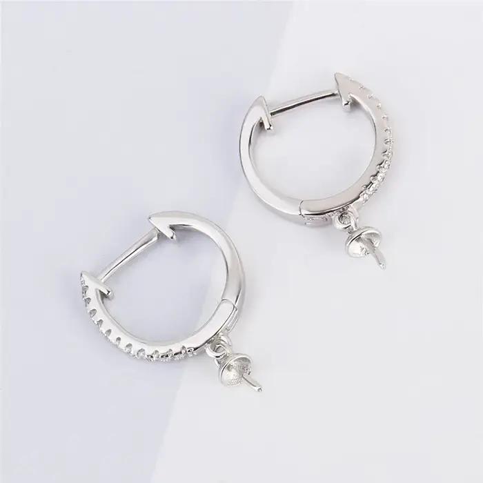 CLUCI 3 paires authentiques 925 argent Zircon boucles d'oreilles bijoux pour femmes fête