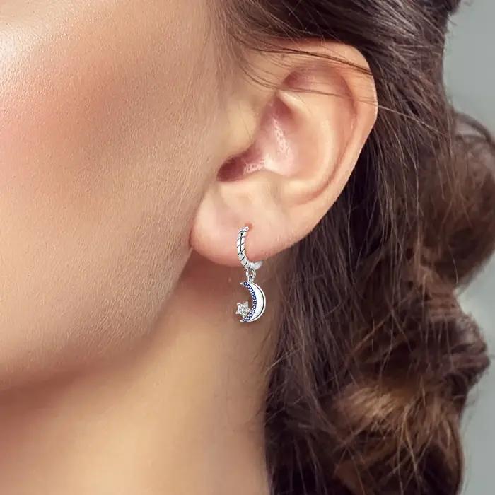 Boucles d'oreilles originales en argent Sterling 925 pour femmes