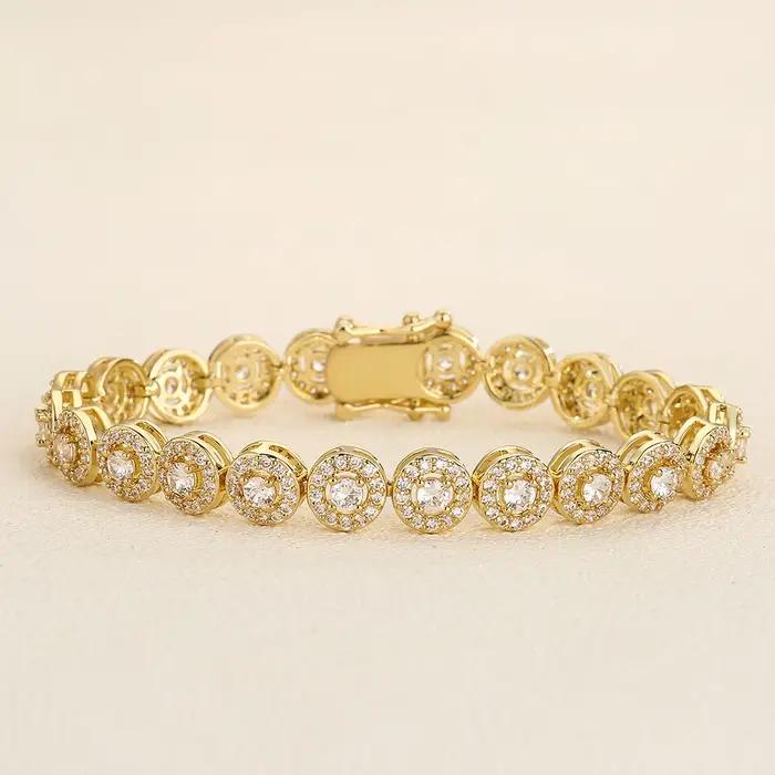 ZAKOL mode européenne et américaine ronde AAA Zircon Bracelet bracelets unisexe Style Punk Hip-hop bijoux