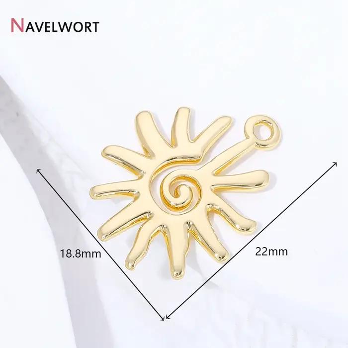 Pendentifs en laiton plaqué or 18 carats avec breloques soleil en Zircon, pendentif soleil en Zircon