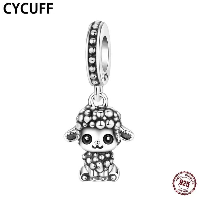 CYCUFF nouveau S925 argent Sterling mignon agneau pendentif femmes Bracelet collier bricolage fête d'anniversaire bijoux accessoire cadeau pour femme