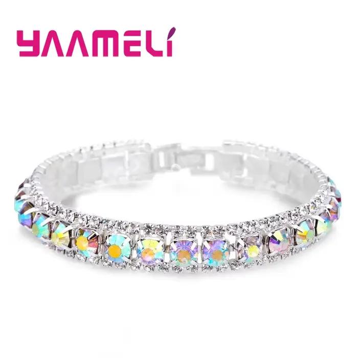 Bracelet en zircone cubique 14 couleurs moderne pour femmes occasions spéciales style à la mode
