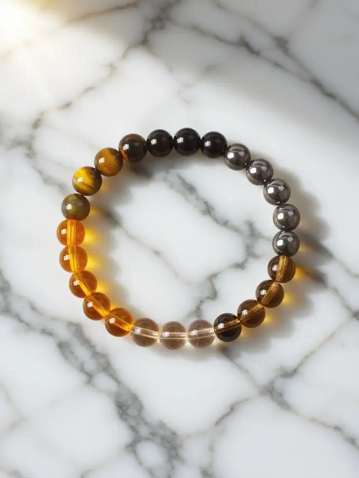 Bracelet en perles de Citrine en pierre naturelle
