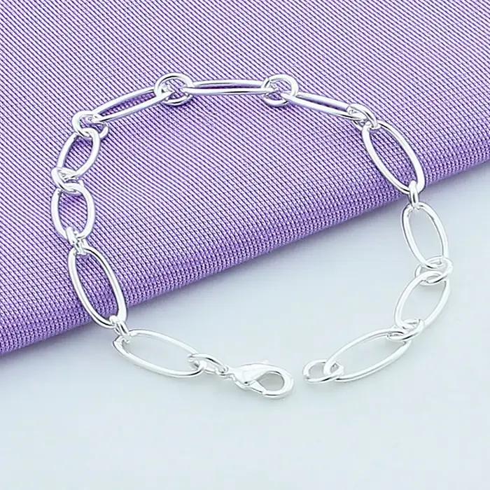 Bracelets simples en argent sterling 925 pour femmes et hommes