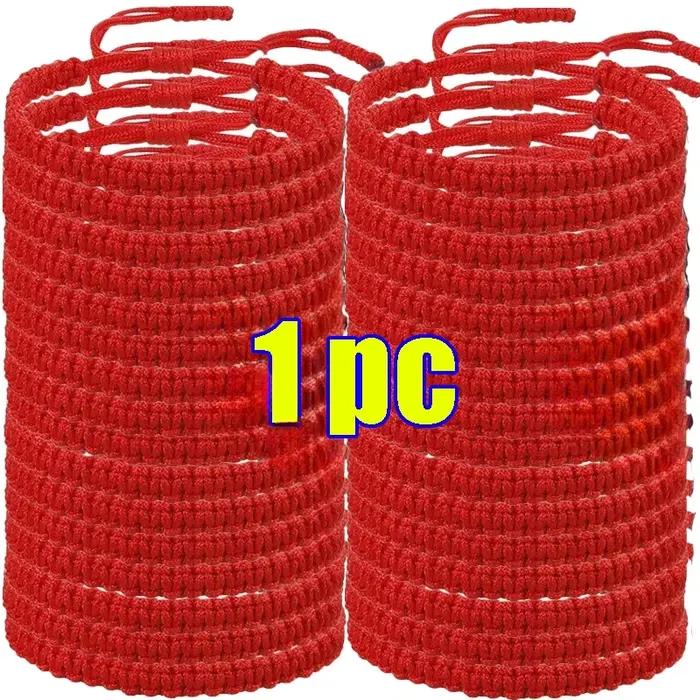 Bracelets porte-bonheur rouge faits à la main pour femmes et hommes, bouddhiste tibétain, corde tres