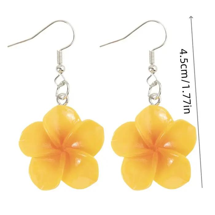 1/5 paires Kawaii frais résine oeuf fleurs boucles d'oreilles ensemble doux couleur mixte fleur pendentif à breloques bricolage fabrication de bijoux cadeaux