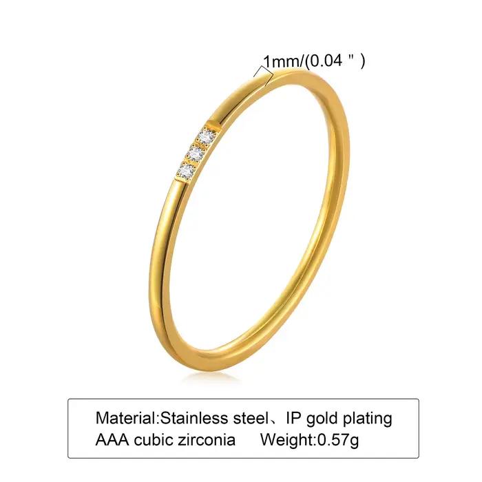 Bague en CZ Ultra fine de 1mm