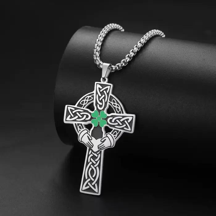 Collier pendentif croix celtique Vintage pour hommes et femmes