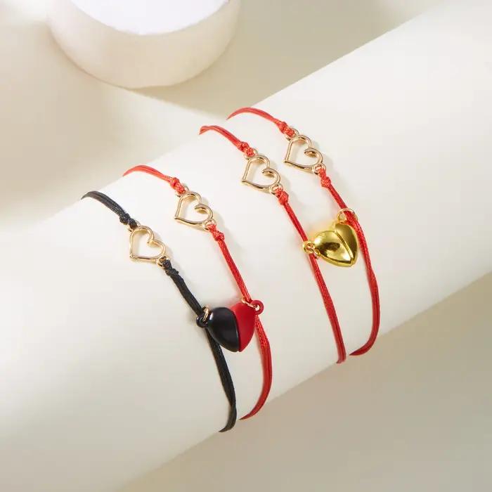 Ensemble de bracelets coeur magnétique pour femme