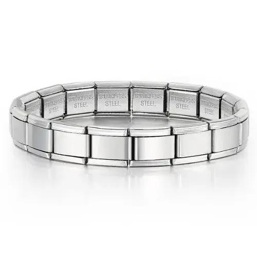 Bracelet modulaire en acier inoxydable avec breloque italienne et zircone cubique pour homme et femme, couleurs étoilées, nouvelle collection 2025