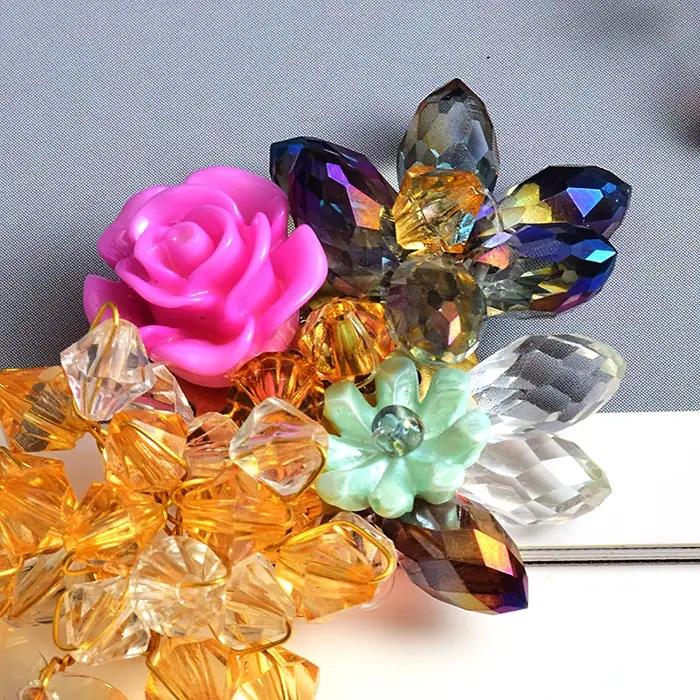 Boucles d'oreilles bohème en forme de fleur acrylique pour femmes