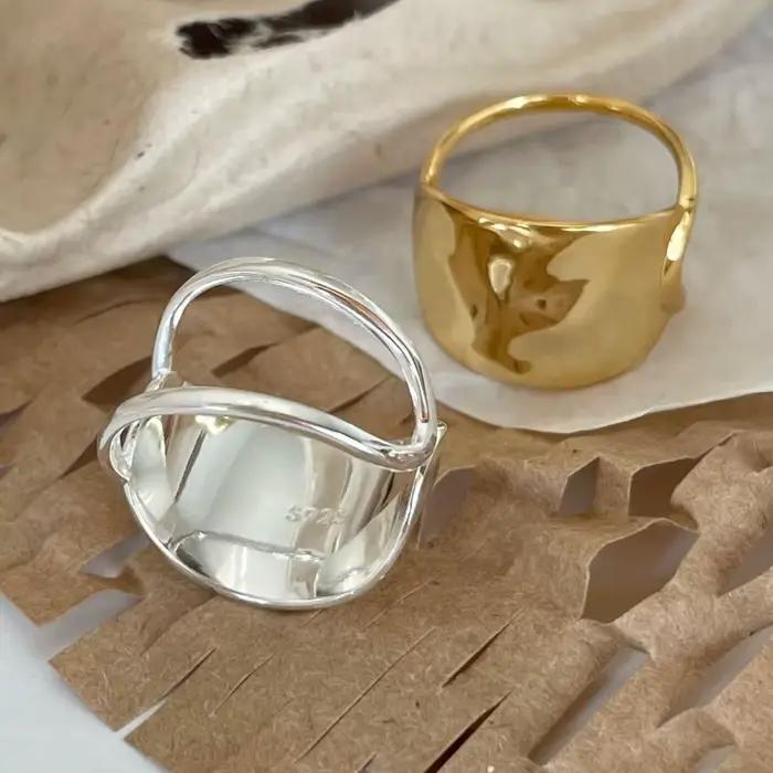 Bague large irrégulière creuse pour femme