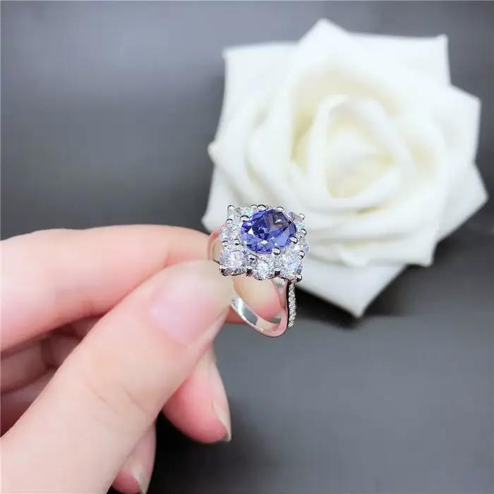 Bague de fiançailles saphir de forme narpour femme
