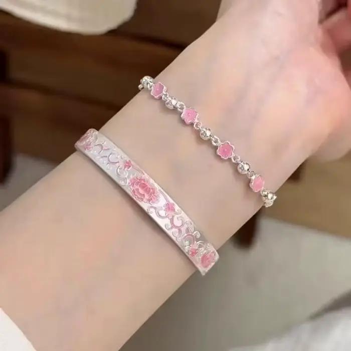 VIVILADY charmant géométrie fleur Vintage lumière luxe Bracelet pour femmes mode bijoux minimaliste accessoires vente en gros fête