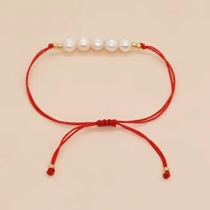 Go2boho – Bracelet bohème en perles d'eau douce, empilable de perles naturelles, chaîne faite à la main, nouveaux bijoux tendance de noël, cadeau pour femmes et filles