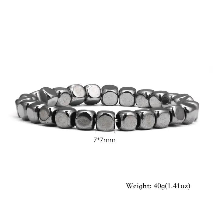 Bracelet en pierre d'énergie hématite, Yoga, Fitness, pour hommes et femmes, bijoux pour Couples, ca