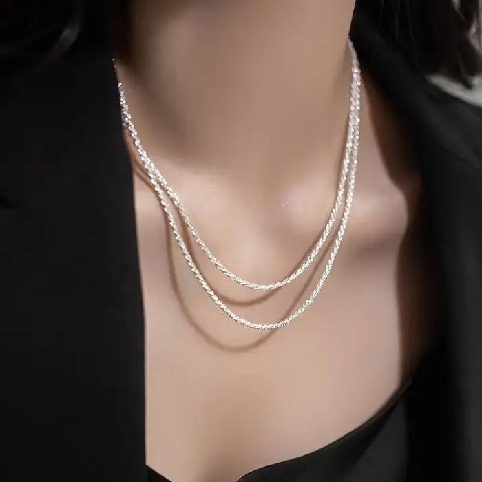 SOMILIA-Collier en Or Jaune Authentique pour Femme, Argent Sterling S925, Rotterdam, Kling, Pull Cla
