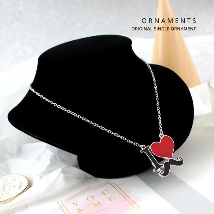 Collier en émail couleur argent et or avec pendentif cœur et moustache pour femmes et filles, bijou à la mode pour les meilleures occasions sociales