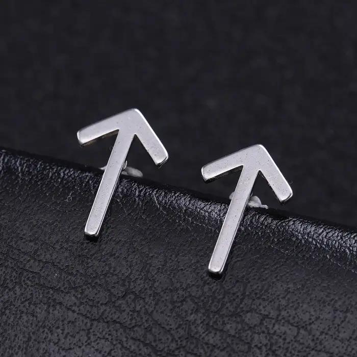 Viking Futhark Runes boucles d'oreilles en acier inoxydable boucle d'oreille pour femmes hommes amulette nordique Vintage bijoux oreille accessoires Aretes