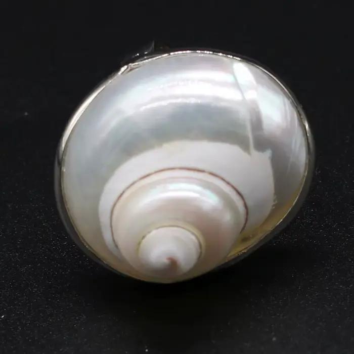 Bague ronde en pierre de coquillages naturels blancs style bohème pour femme bijou mode géométrique à porter pour occasions spéciales