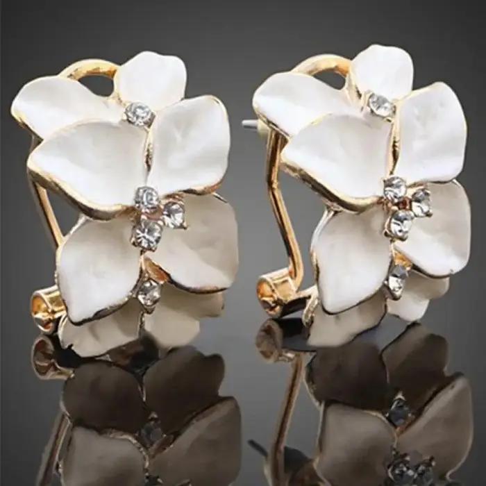 Boucles d'oreilles fleur de gardénia pour femmes