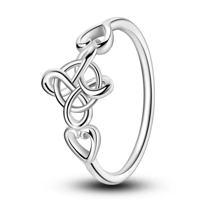 Bague en argent Sterling 925 avec nœud celtique