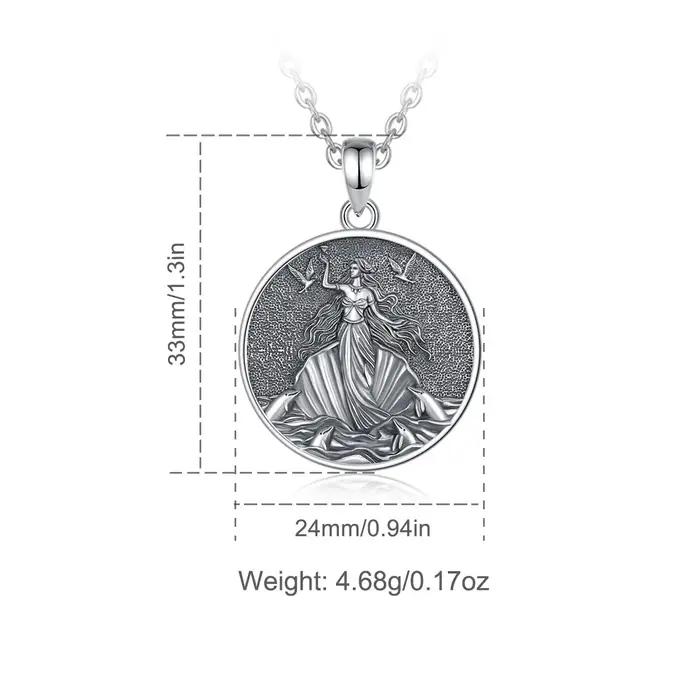 AEONSLOVE 925 argent Sterling aphrodite déesse collier Vintage mythologie grecque pendentif bijoux païens cadeau spirituel pour les femmes