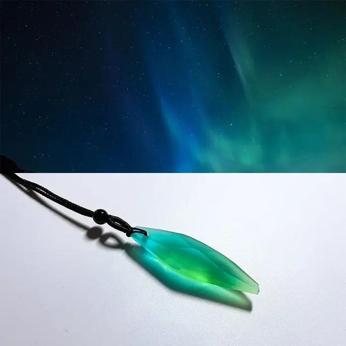 BOEYCJR-Pendentif et collier en pierre Aurora ycin is Resin, bijoux fantaisie, design roman, fait à