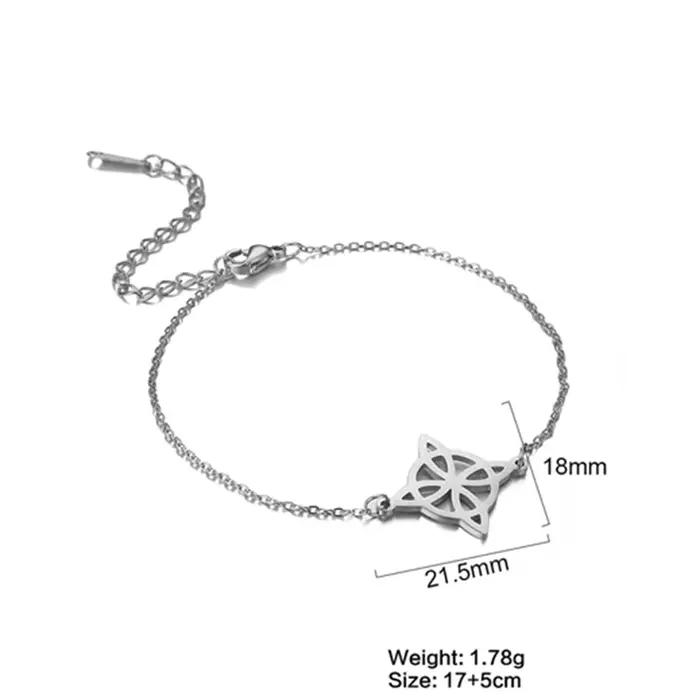 Bracelet à breloques géométrique avec nœud de sorcière pour femmes