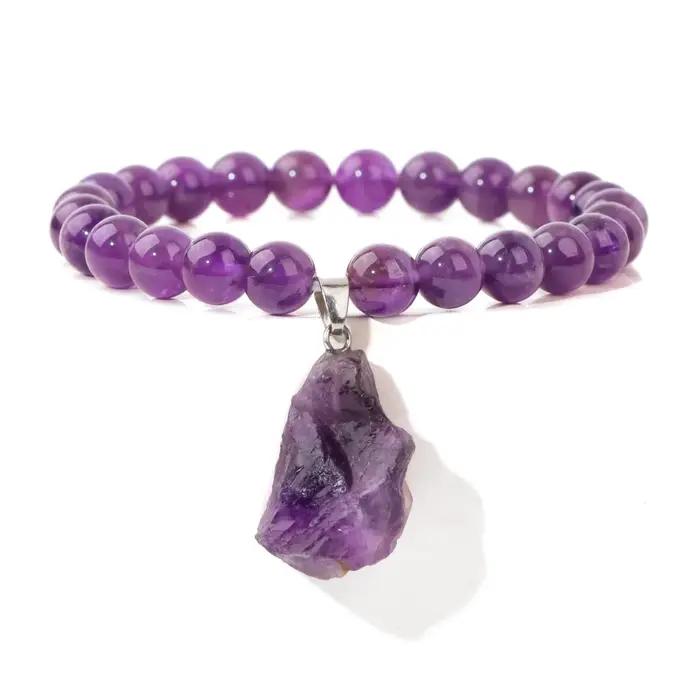 Bracelet de perles de Citrines naturelles rugueuses irrégulières