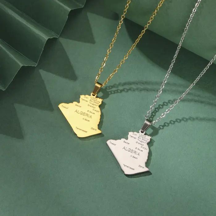 Dreamtimes – collier avec pendentif carte de l'algérie