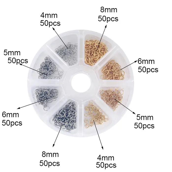 Kit de fabrication de bijoux, boîte en acier inoxydable, anneaux de saut ouverts, fermoirs à homard, crochets de boucles d'oreilles pour résultats de bracelets, fournitures de colliers