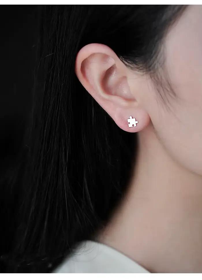 Boucles d'oreilles géométriques en argent Sterling 925 véritable pour femmes et filles, bijoux à la mode, brincos brinco
