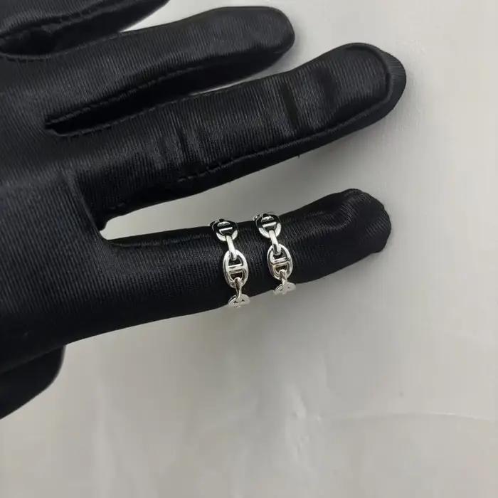 Bague à chaîne ovale électroplaquée classique et élégante