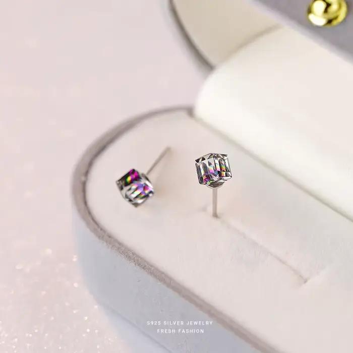 Boucles d'oreilles en argent Sterling 100% véritable S925