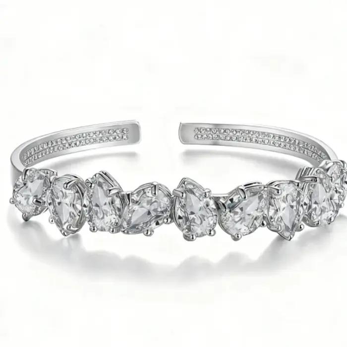 Bracelet pour femmes, bijoux fins, goutte d'eau, poire, Zircon, cadeau de mariage, de saint-valentin