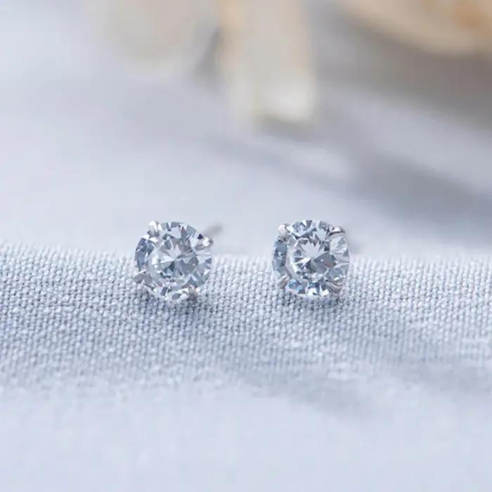Ventfille 100% 925 boucles d'oreilles en argent Sterling pour femmes fille cadeau coloré Zircon cristal bijoux petit exquis en gros